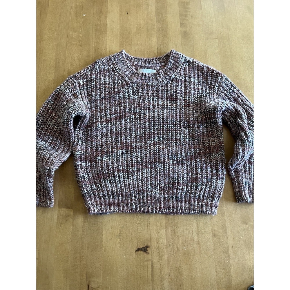 Ann Taylor Loft Knit Cable Sweater Pink Sz XS Women's Italian Yarn Wool Blend